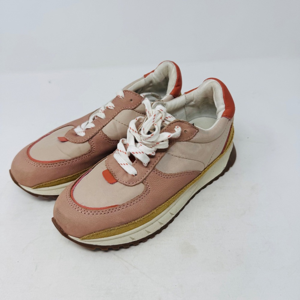 Madewell MWL Pink Beige Leather Suede Lace Up‎ Sneakers Athletic Shoes Size 6